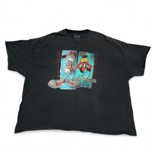 Black Looney Tunes T-Shirt with Bugs and Daffy Vintage Size 5XL